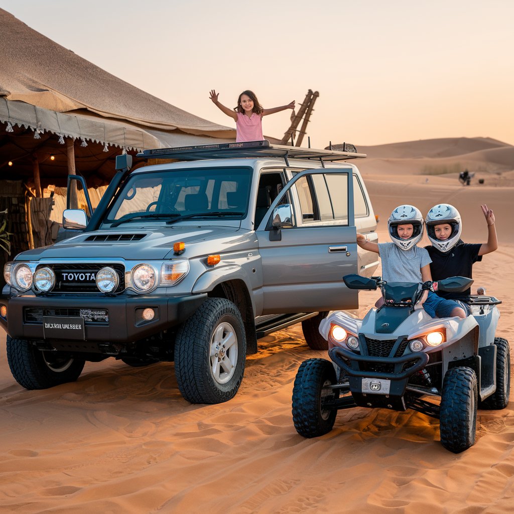 VIP Evening Desert Safari with Bike & 4×4 Pick & Drop – AED499
